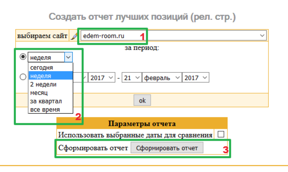 Новый и современный функционал — сравнение лучших позиций за дату — ПОЗ